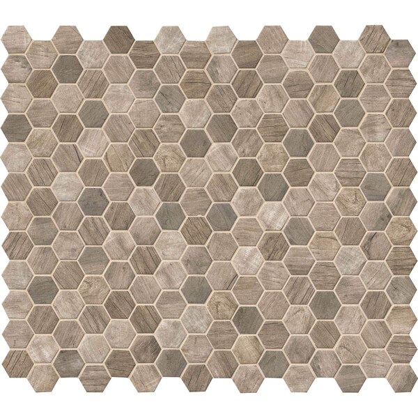 【Y u i 】 Msi Driftwood Hexagon 11.02 In. X 12.76 In. X 6 Mm Glass